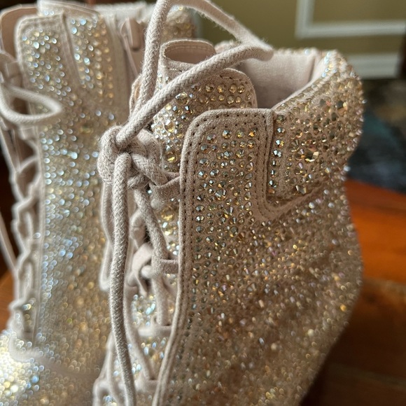 Steve Madden Illisa Rhinestone Lace Up Ankle Boot - Picture 12 of 16